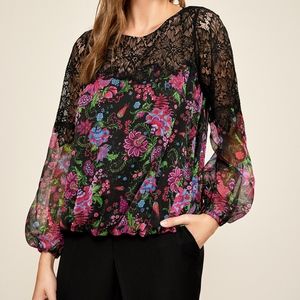 Tadashi Shoji ELORA CRINKLE CHIFFON BLOUSE
